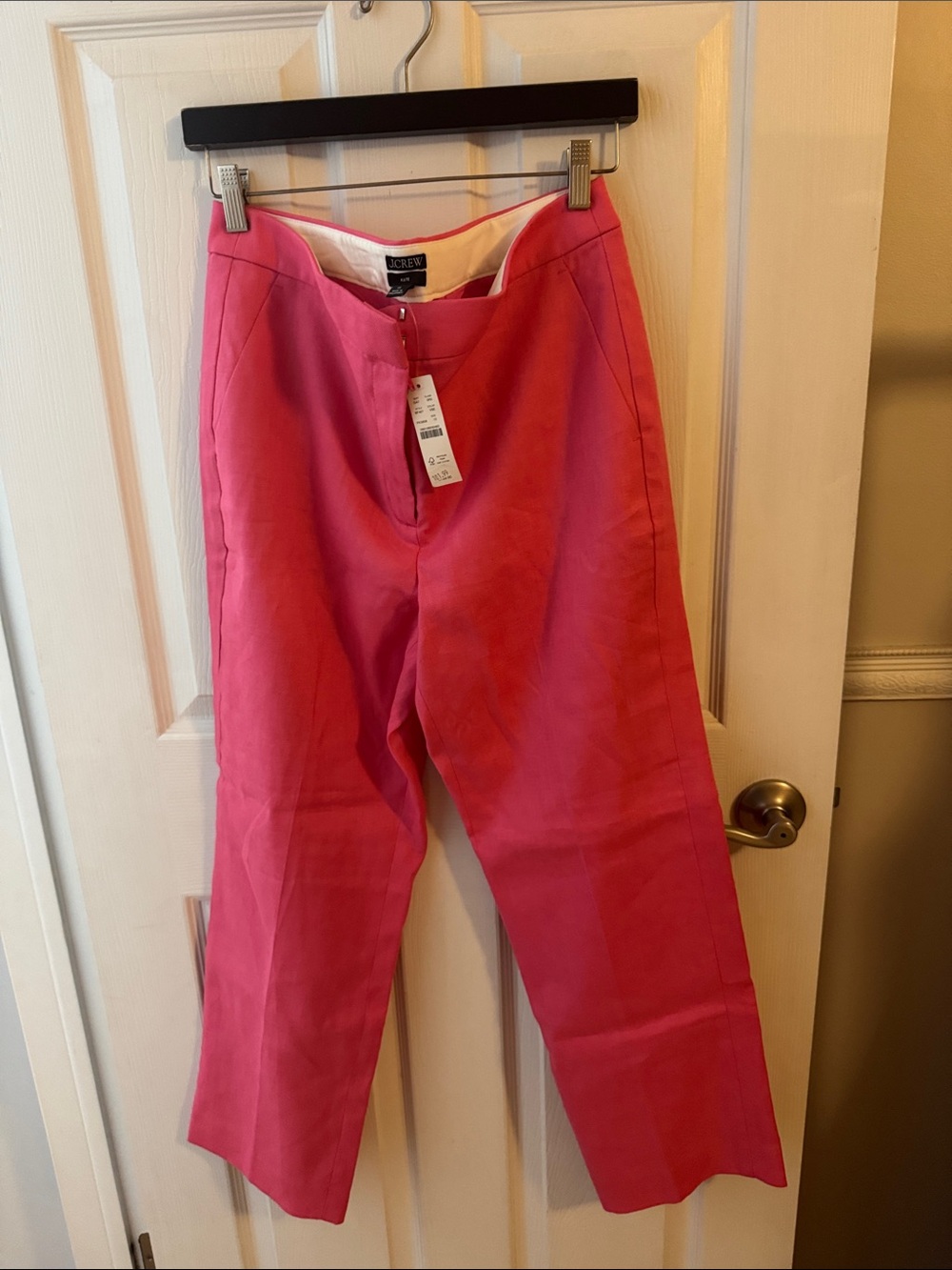 J. Crew Hot Pink Cropped Straight-Leg Pants